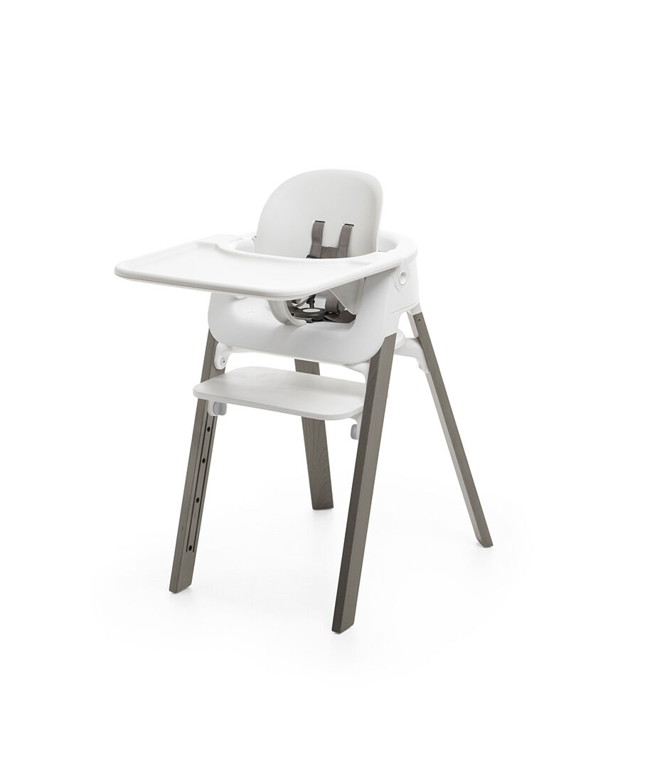 Stokke® Steps™ Chair White Seat Hazy Grey Legs Stokke® Steps™ Chair White Seat Hazy Grey Legs